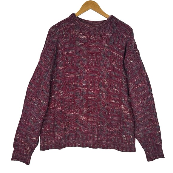 Thane Other - Vintage 90s Thane‎ Sweater Mens L Marled Knit Textured Crewneck USA Grandpa Core
